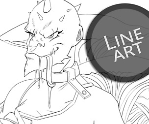 Lineart (ONLY) Coloring Page09 | Fantasy Character