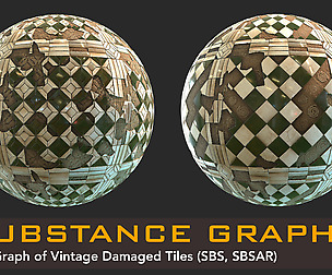 Vintage Damaged Tiles - Full Graph SBS + SBSAR