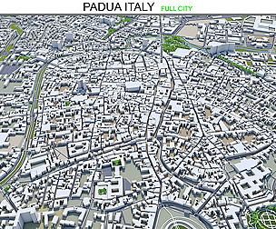 Padua city Italy 3d model 100km