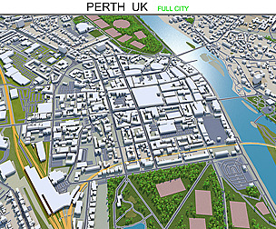 Perth City UK 3d model 20km
