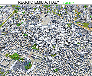 Reggio city Emilia Italy 3d model 30km