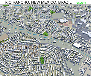 Rio Rancho city New Mexico 3d model 40km