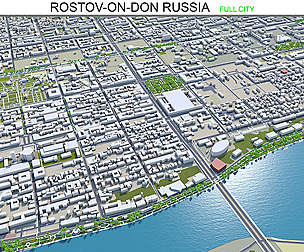 Rostov-on-Don city Russia 3d model 60km