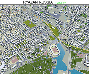 Ryazan city Russia 3d model 50km