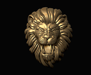 Furious Lion Head 3D print model