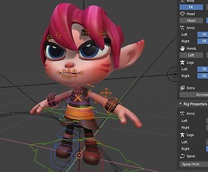 Lily  Blender rig Artella.com GRATIS-FREE