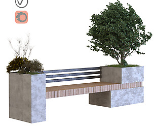 plants tree set 026 (bench)