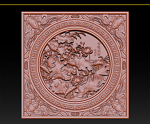 3D STL Models CNC Router - carved Mural Lotus