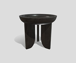Dish Solid Wood Carved Side Table