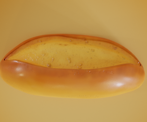 Small baguette bread cartoon
