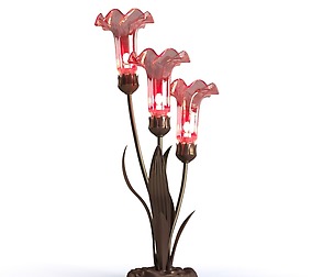 21 Mercury Glass 3 Lily Uplight Accent Lamp
