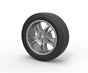Car wheel 5 Scale 1 to 10