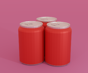 Red Low Poly Soda Can