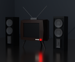 Vintage CRT Television & Tower Speakers Combo Pack