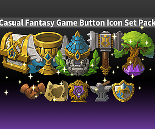 Casual Fantasy Game Button Icon2 Set Pack