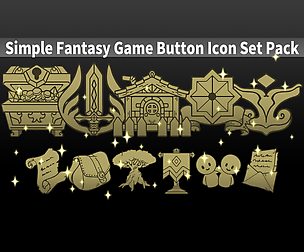Simple Fantasy Game Button Icon Set Pack