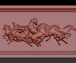Race Horse wood carving