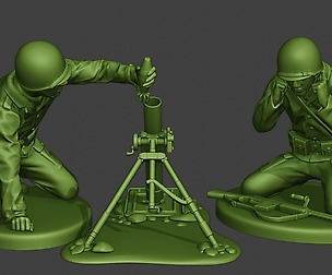 American soldiers ww2 M2 Mortar A10