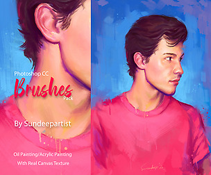 Photoshop CC Oil Painting Brushes by Sundeepartist