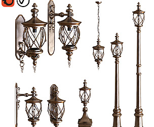 exterior light set 001 - lowpoly