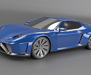 Blue sports car concept
