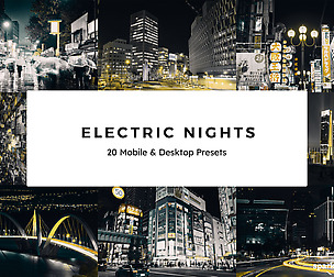 20 Electric Nights Lightroom Presets and LUTs