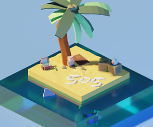 Isometric Low Poly Castaway by Zoe Tamago