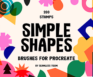 200 Simple Shapes Stamp Brushes For Procreate