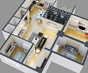 Detailed House Cutaway View 4