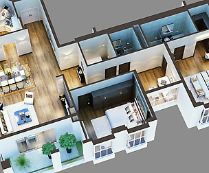 Cutaway Residential Building