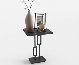 SideTable Pietra Gray Marble With Decor