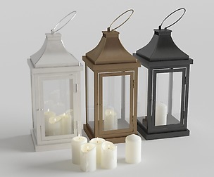 Outdoor Floor Lanterns with Candles