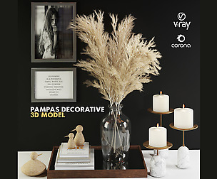 3dasset pampass decorative set
