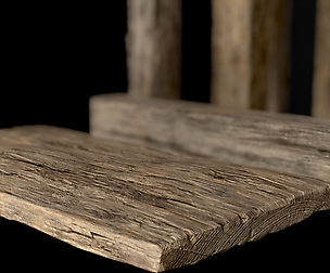 Wooden Planks and Beams 13 pieces game-ready