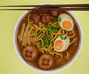 Noodle japanesse ramen cartoon style 3D model