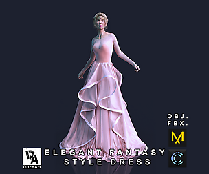 Elegant Fantasy Style Dress Marvelous Designer Clo