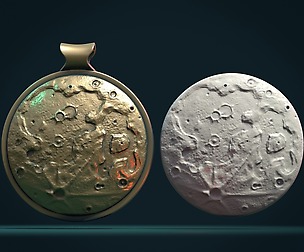 Moon Bas-Relief Pendant