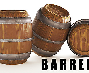Stylized Barrel-Game asset