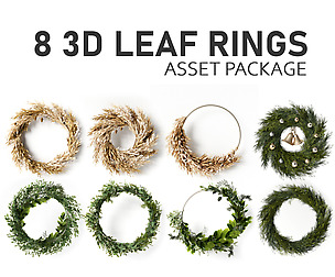 8 3D LEAF RINGS