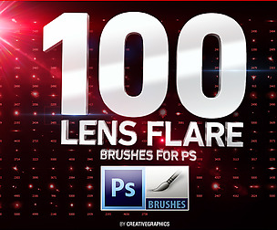 100 Hi-Res Professional Lens Flare Brushes