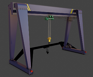 PBR Single Girder Gantry Crane V2 - Blue Dark