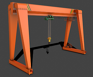 PBR Single Girder Gantry Crane V2 - Orange