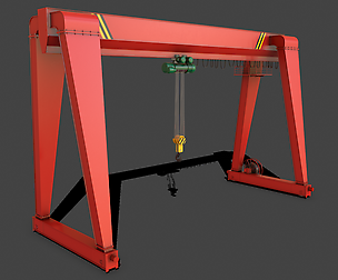 PBR Single Girder Gantry Crane V2 - Red