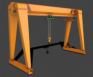 PBR Single Girder Gantry Crane V2 - Yellow Dark