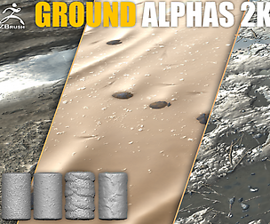 20 Ground & Terrain Alphas Vol.2 (ZBrush)