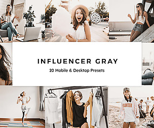 20 Influencer Gray Lightroom Presets and LUTs