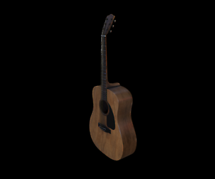 Acoustic guitar - Gest Low-poly 3D model