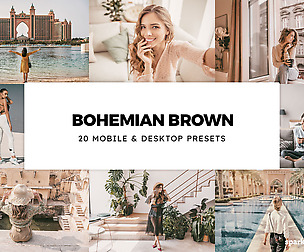 20 Bohemian Brown Lightroom Presets and LUTs