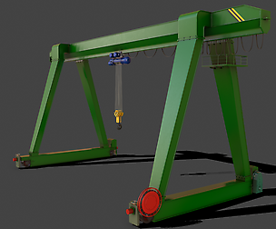 PBR Single Girder Gantry Crane V1 - GREEN