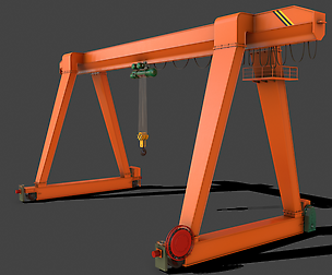 PBR Single Girder Gantry Crane V1 - ORANGE